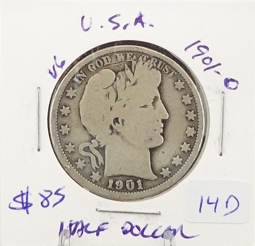 1901-O Barber Half Dollar: This is a Key Date Coin! 90% Silver