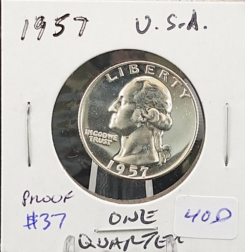(4) Silver Washington Quarters: 1957, 1958-D, 1960 and 1962. These are Proof Coins!