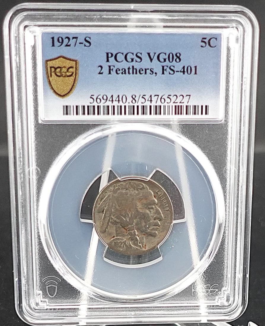 1927-S Buffalo Nickel: This has the FS-401 Error which is the 2 Feather Error Low Estimate: 80.00 High Estimate: 90.00