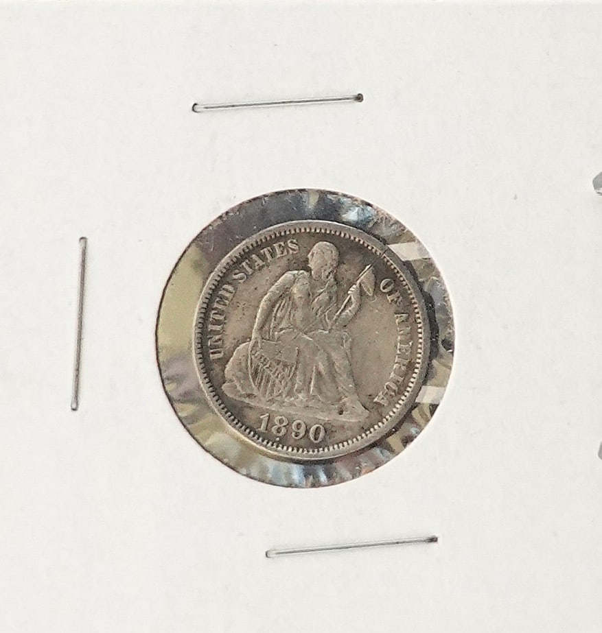 1890 Seated Dime and 1944 Washington Quarter - 2