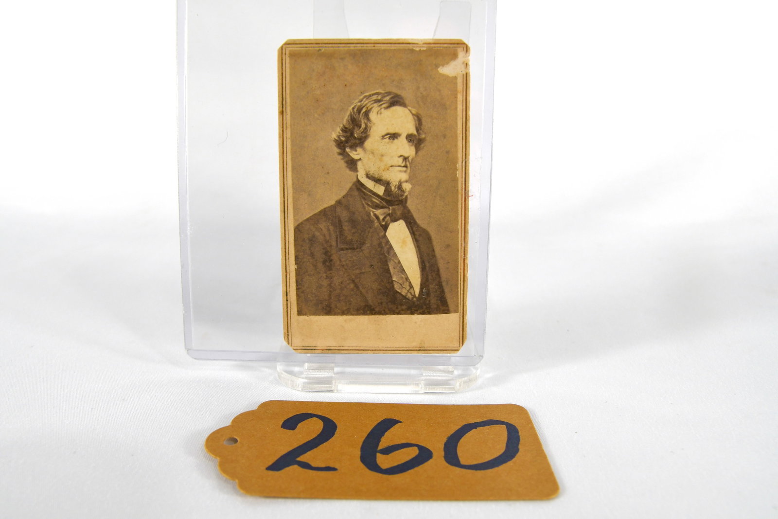 Jefferson Davis Oval CDV By Matthew Brady: Has glass covering By Matthew Brady
