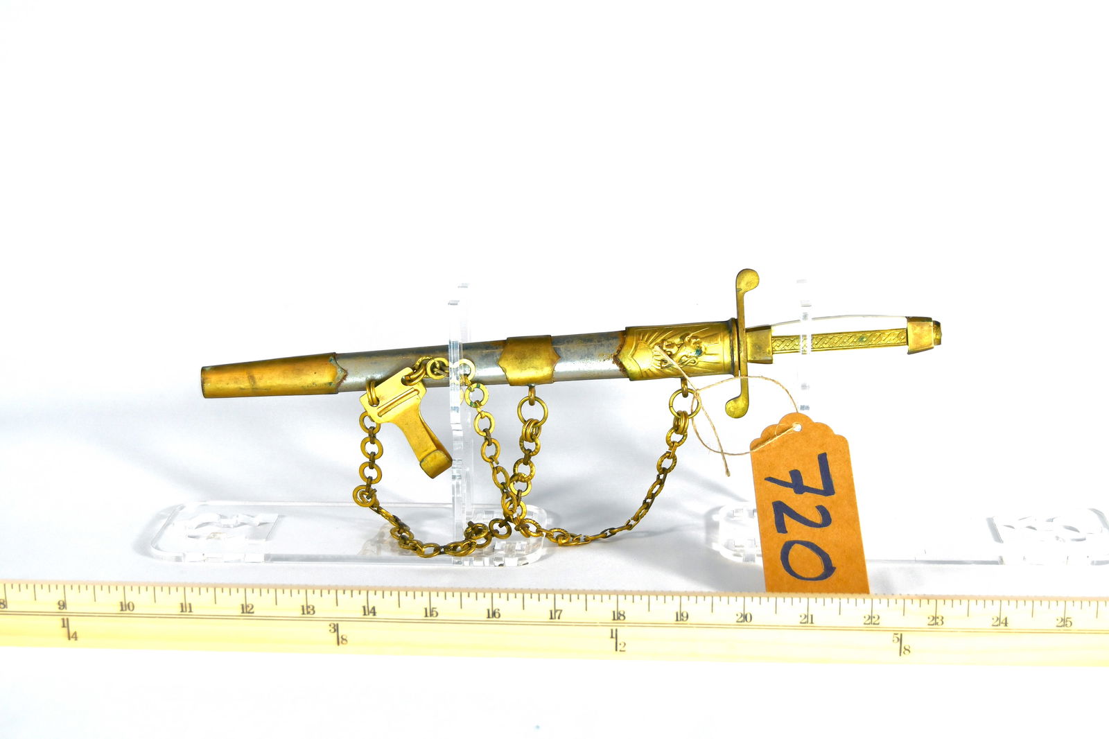 1951 Original Cold War Iron Curtain Bulgarian Army Officer's Parade Dagger And Scabbard With Hanger: 1951 Original Cold War Iron Curtain Bulgarian Army Officer's Parade Dagger and Scabbard with Hanger