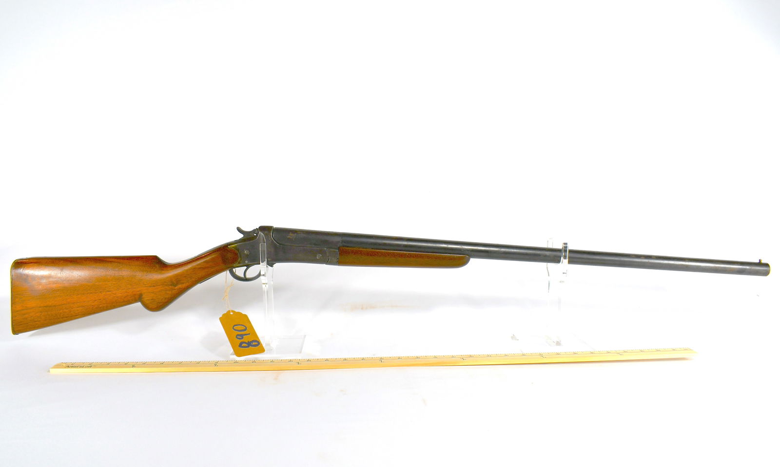 Break Action 12-Gauge Shotgun: Due to age, unable to visualize on stock/barrel FIREARMS NOTICE: Wyatt and Son Auctions will process all firearm transfers in strict accordance with all Federal, State, and Local laws. It is the bidde