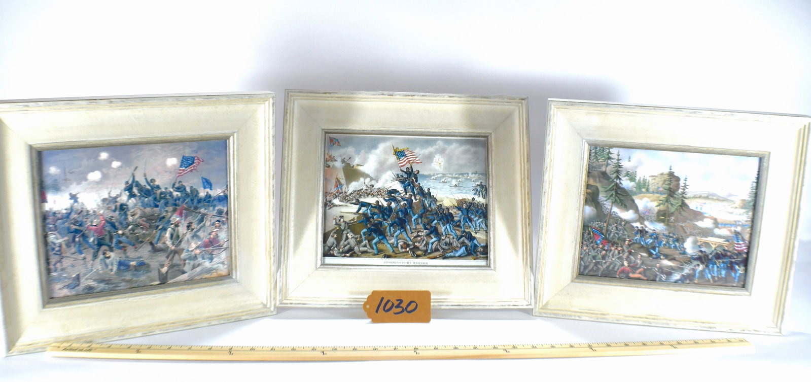 3 Framed Pictures "Storming Fort Wagner": 3 Framed Pictures "Storming Fort Wagner"