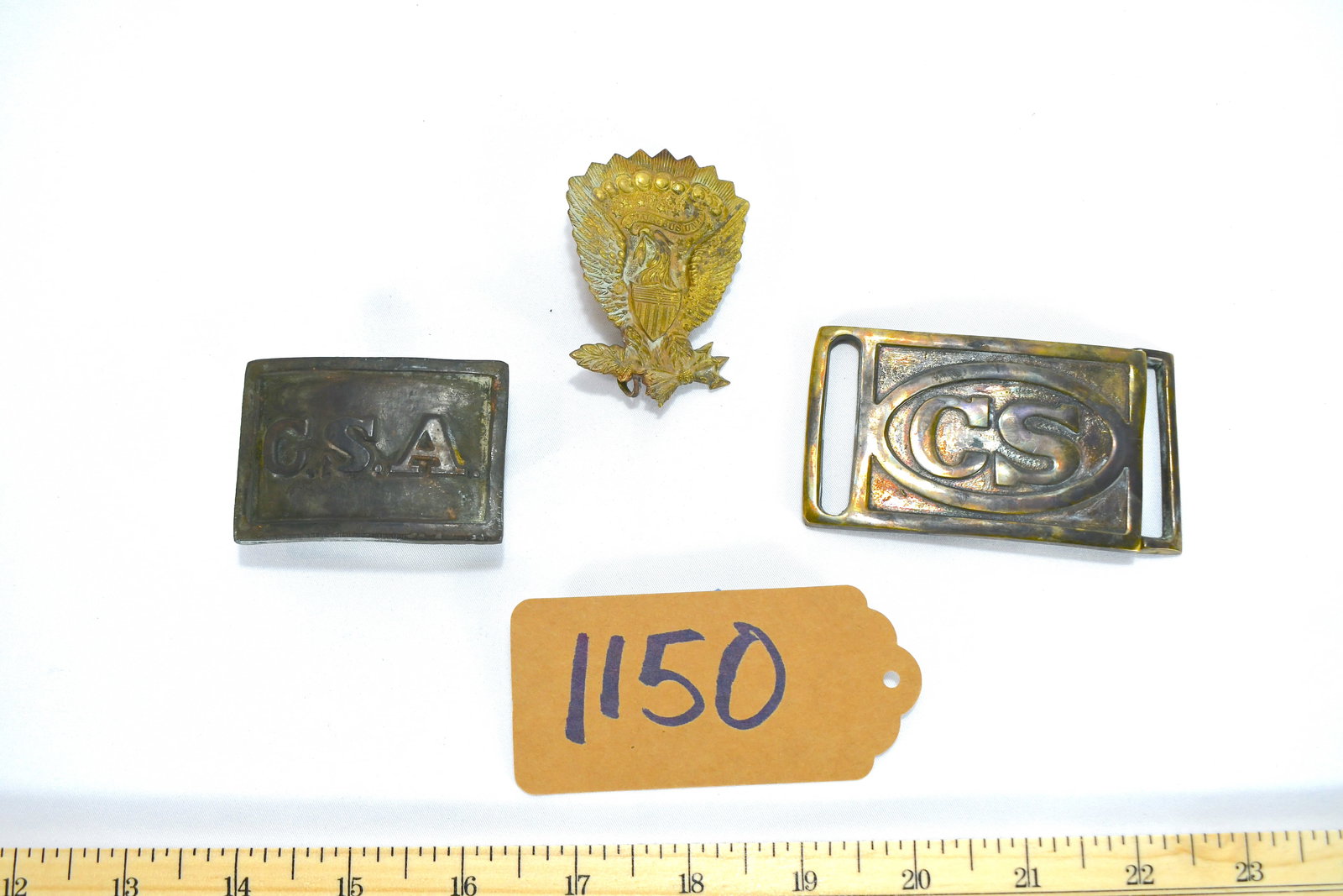 Reproduction CSA Belt Plate: Atlanta Arsenal Style Rectangular C.S.A. Belt Plate