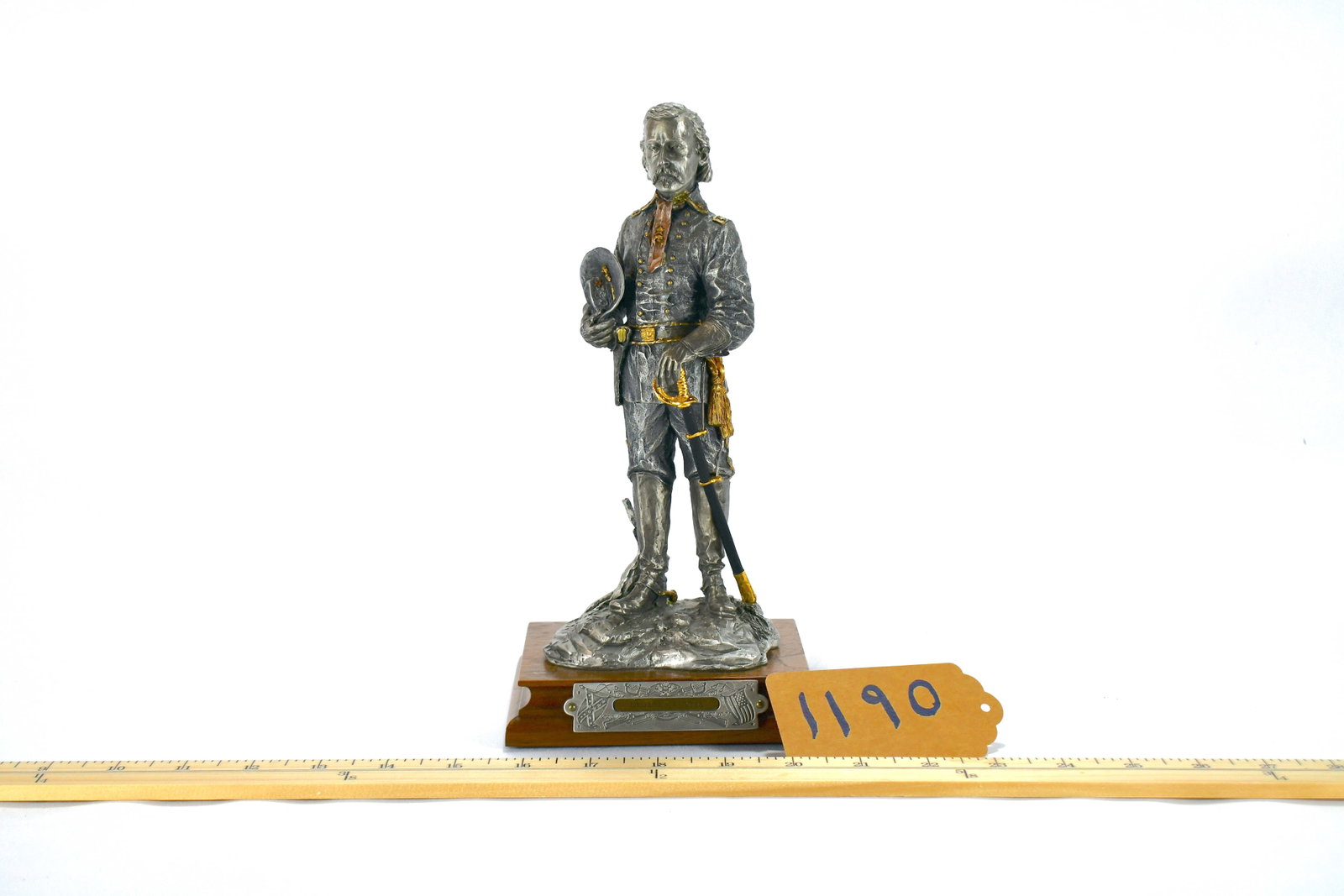 George A. Custer Statue Pewter Figurine: Numbered 303/950 10" tall Has FJ Barnum Chilmark