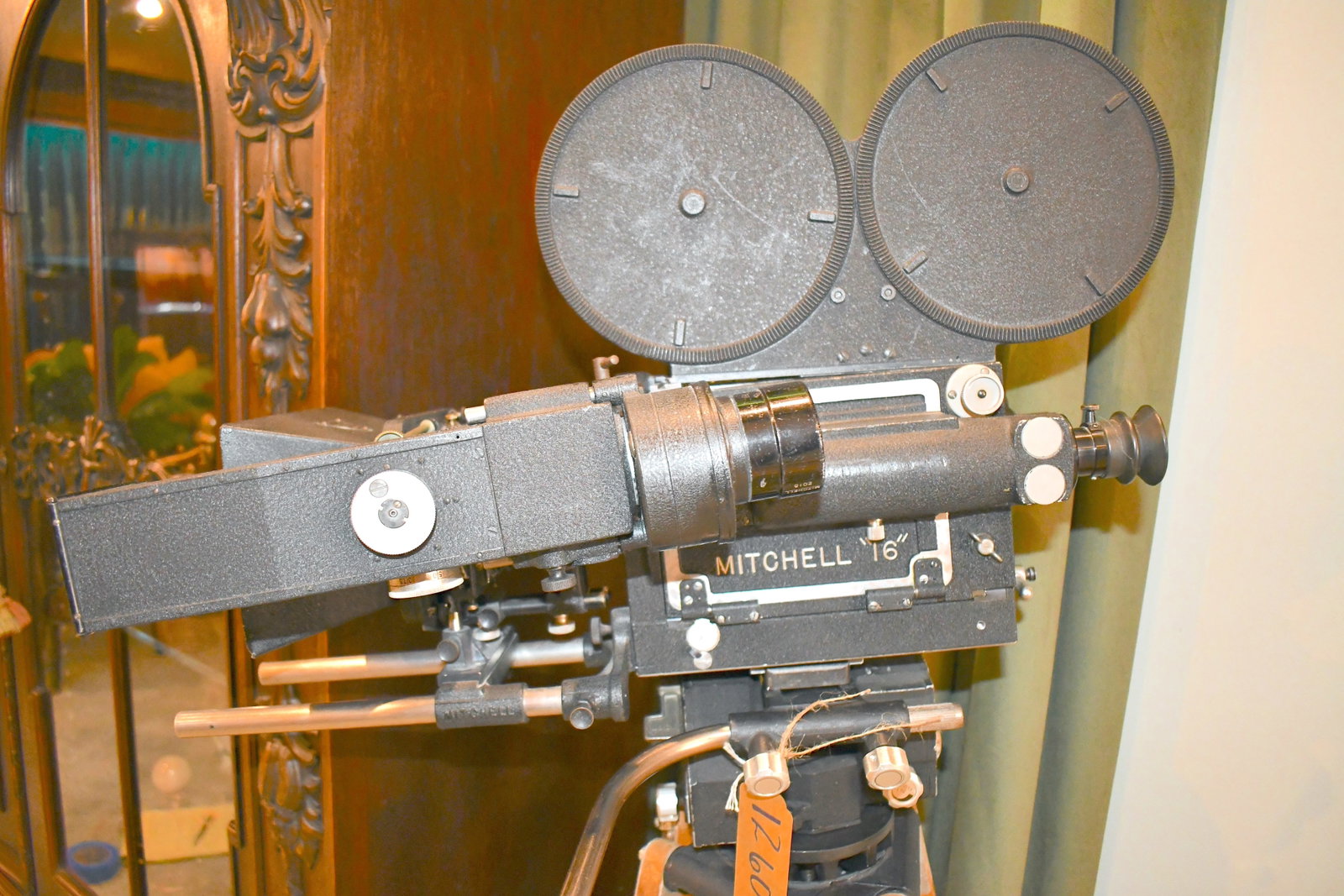 Beautifully Restored Mitchell 16" Camera No. 110 Model 16AN On An O'Conner Tripod: Mounted on an O'Conner Tripod #8 Model 30 Mitchell Camera Corp. Num. 437 Serial: 6920 Mod: 77D469