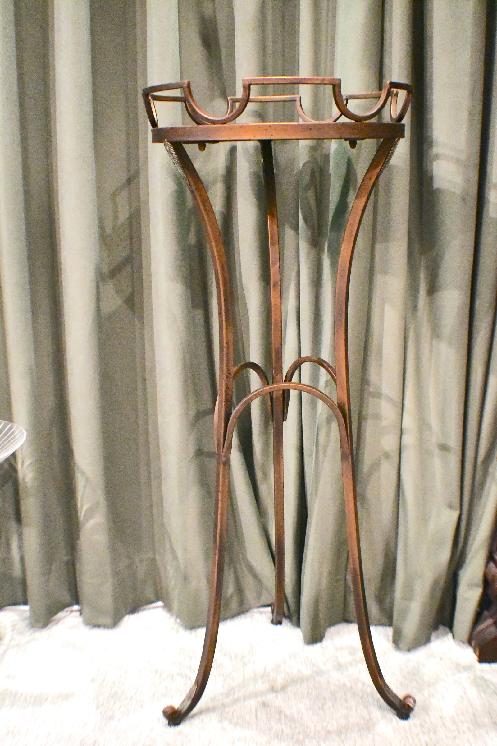 Plant Stand With Charcoal Marble Top: Brass and Bronze look No markings