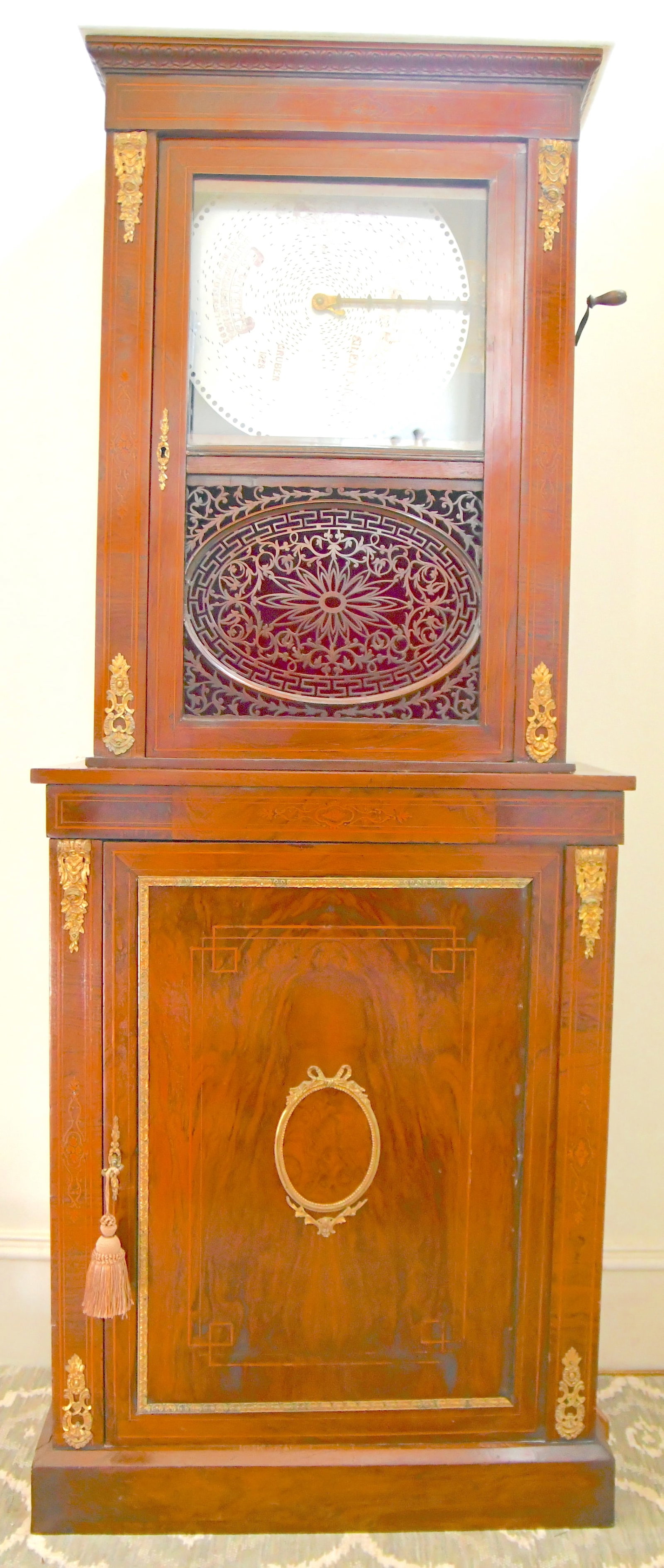 Stunning Ormalu Mounted Upright Music Box With Six Regina Music Plates (All Christmas Music): Stunning Ormalu Mounted Upright Music Box with Regina Music Plates Six Music Plates Included: - Silent Night - Good King Wenceslas - O' Come All Ye Faithful - Hark the Herald Angels Sing - O'Tannenbau