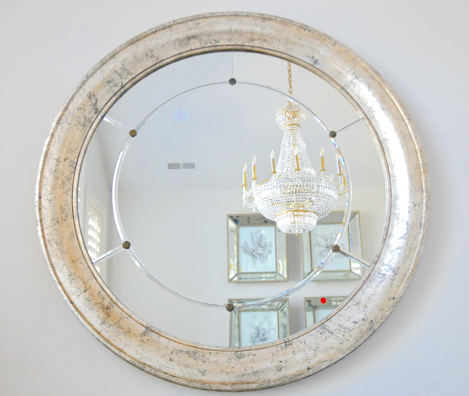 Decorative Wooden Round Mirror: 54" round Antique looking