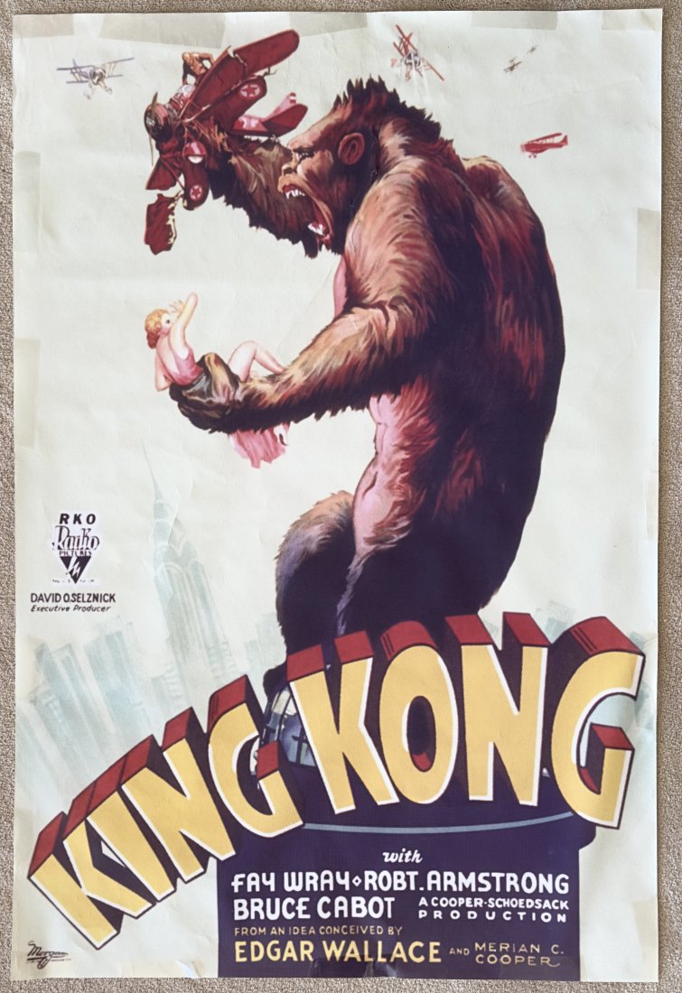 King Kong Movie Poster: King Kong Movie Poster 27" x 35" Printed on fabric