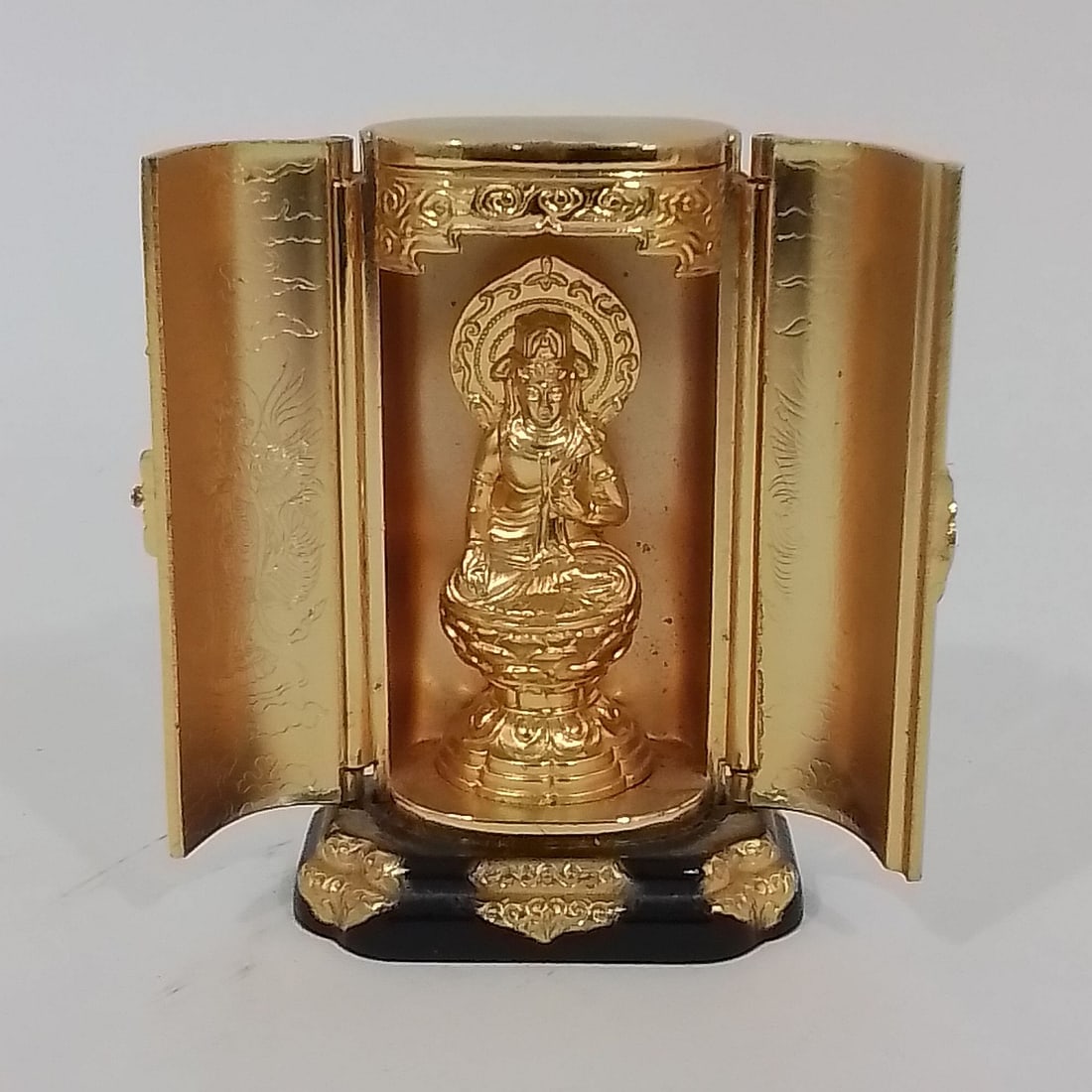 Japanese Gilt Metal Buddha Shrine (1 of 3)
