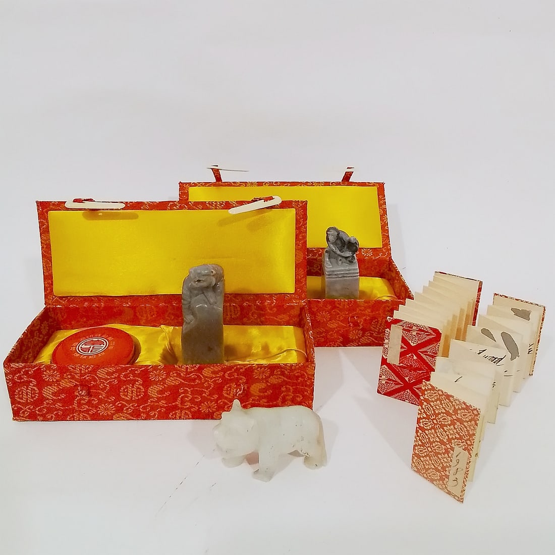 Two Chinese Carved Marble Chops (1 of 3)