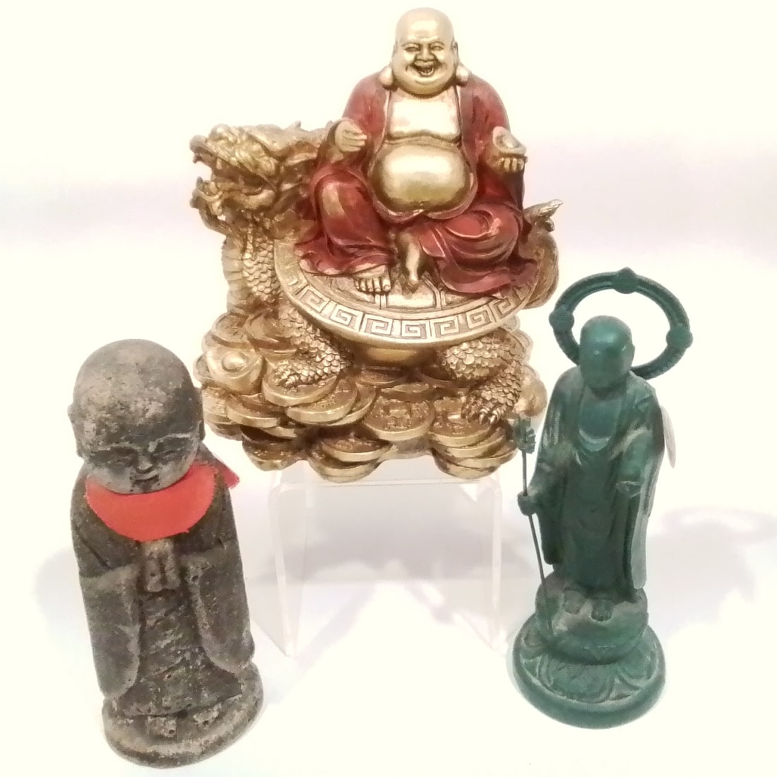 Three Composite and Metal Buddha Figures (1 of 2)