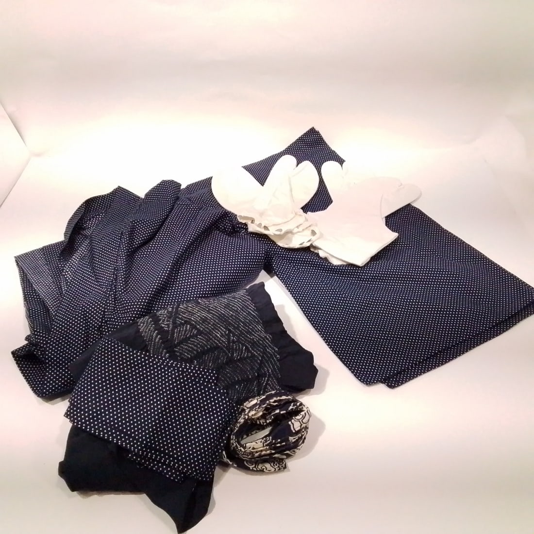 Japanese Robe, Belts and Tabi Socks: A Japanese Robe, Belts and Tabi Socks, 20th Century.