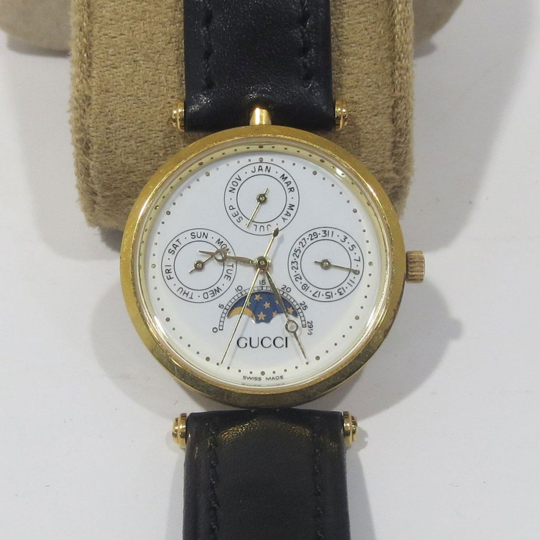 Vintage Gucci Moonphase Unisex Watch with Leather Band (1 of 5)