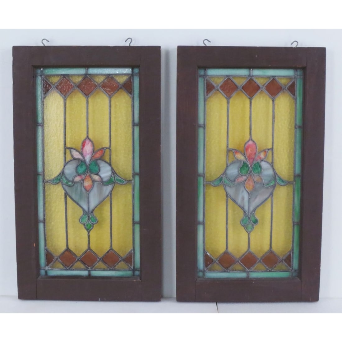 Pair of Leaded and Stained Glass Windows (1 of 3)