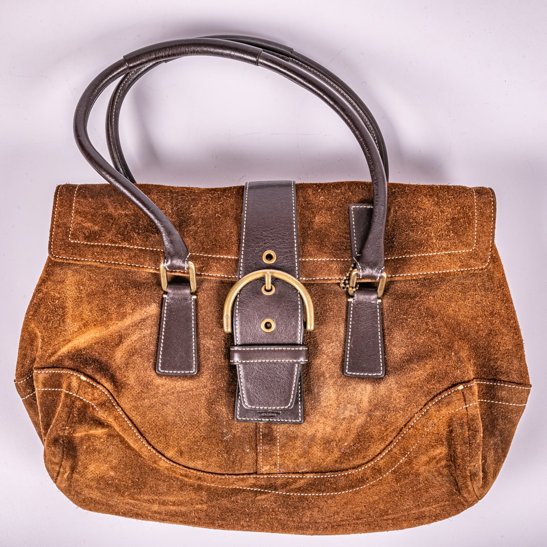 A Vintage Coach Brown Suede Hampton Soho handbag (1 of 5)