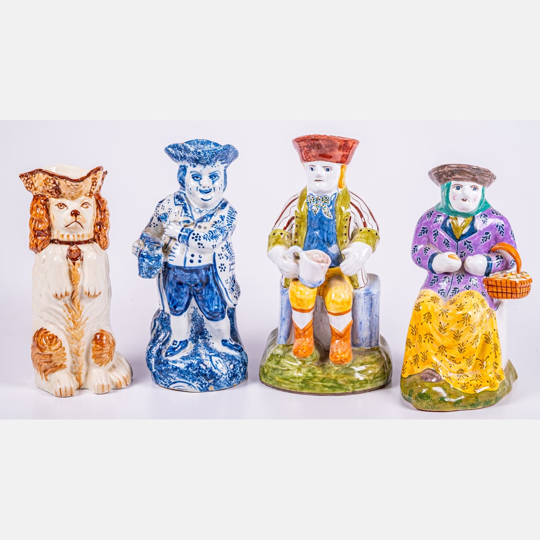 Four Vintage Hand- Painted Figural Pitchers (1 of 4)