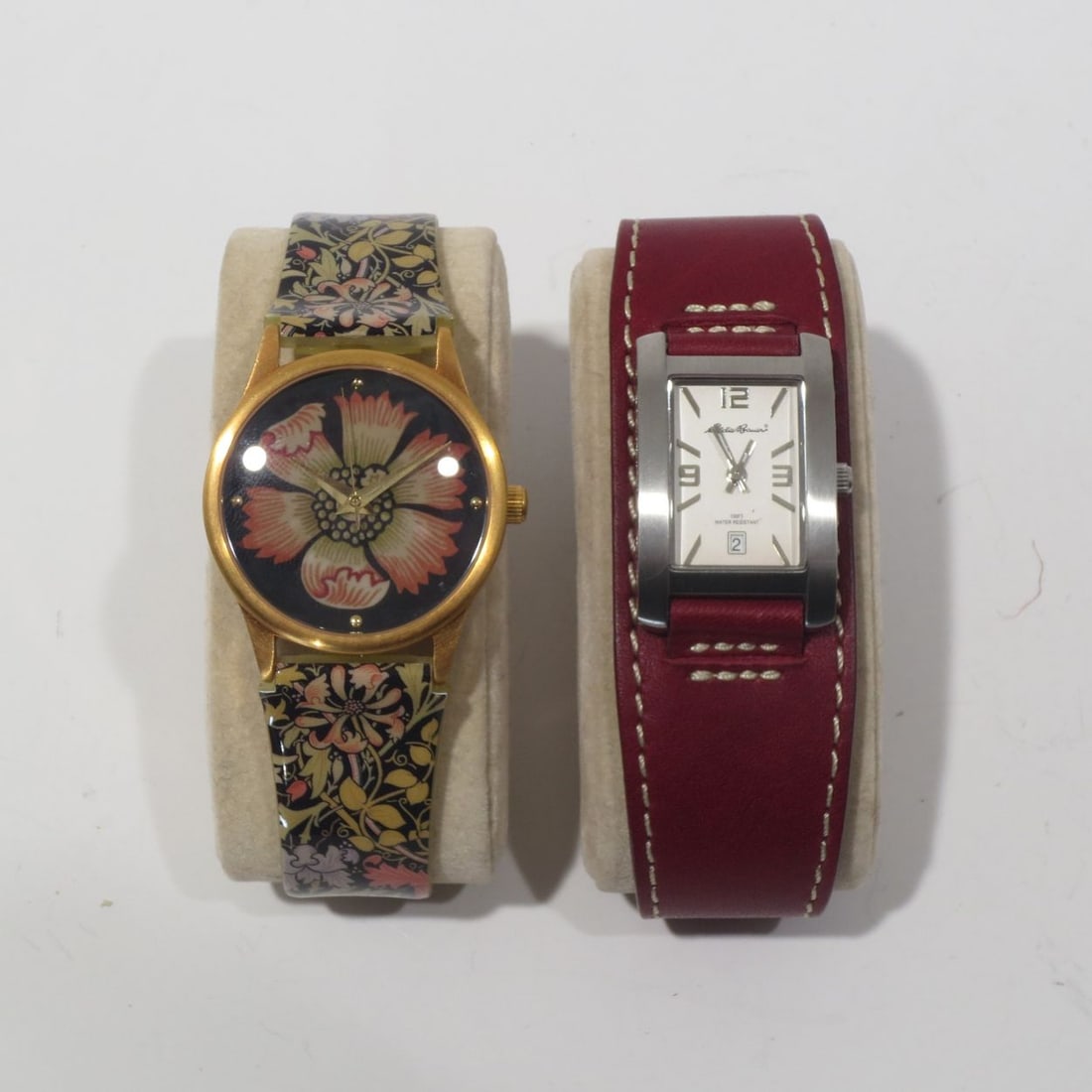Two Ladies Watches: Two Silver Plated and Gold Plated Ladies Watches, One marked Metropolitan Museum of Art, the other marked Eddie Bauer.