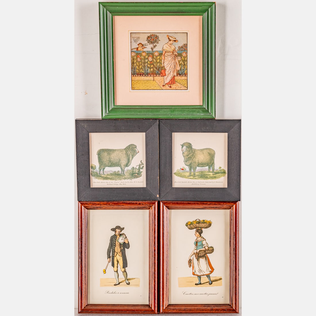 Five  Decorative Framed Glazed Lithographs, (1 of 4)