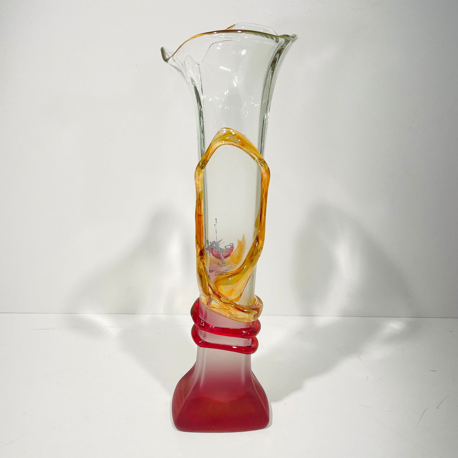 Colored Glass Blown Vase (1 of 6)