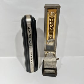 Hershey's Coin Op Candy Dispenser And Hygeia Cup Dispenser