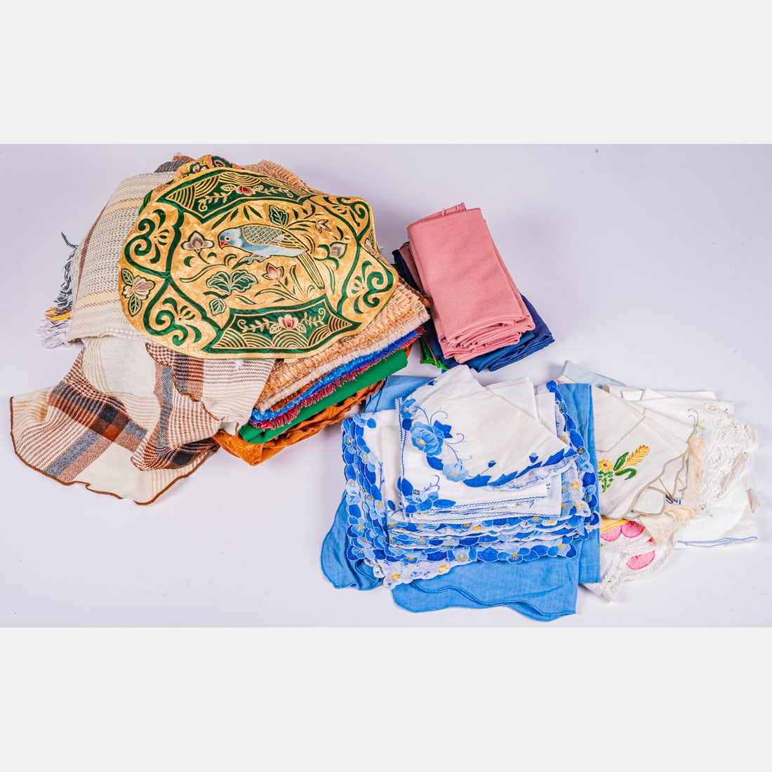 Collection of Colored and Embroidered Table Linens (1 of 6)