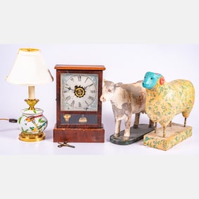 Four Wooden and Ceramic Decorative Items