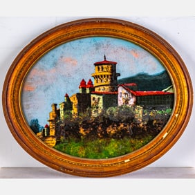 Victorian Reverse Painting on Glass
