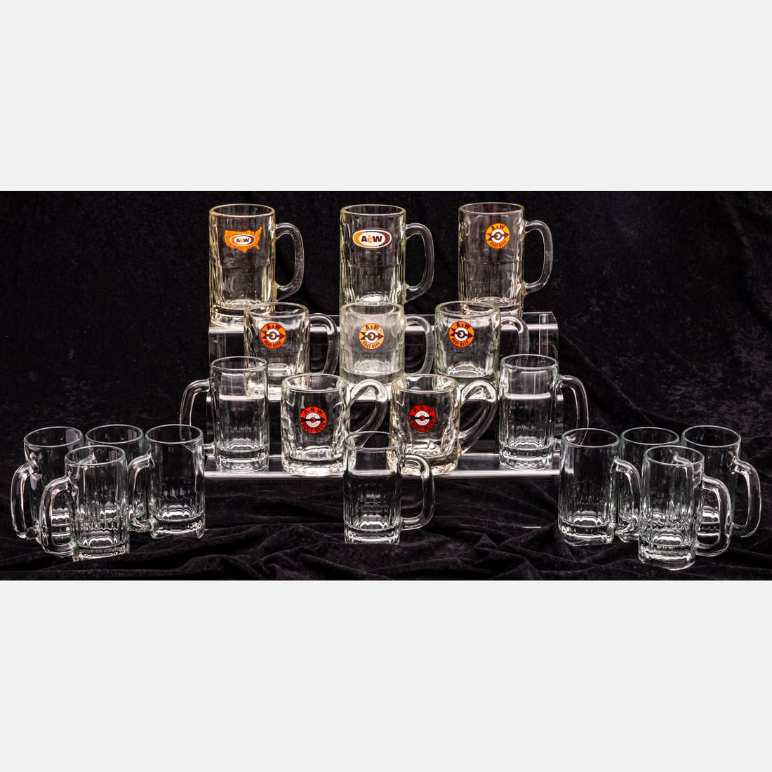 Eight Vintage A & W Glass Root Beer Mugs (1 of 4)