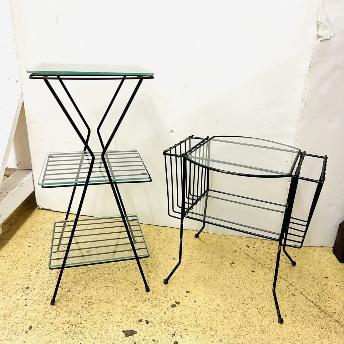 Mid Century Painted Wrought Metal Magazine Rack and Plant Stand (1 of 5)
