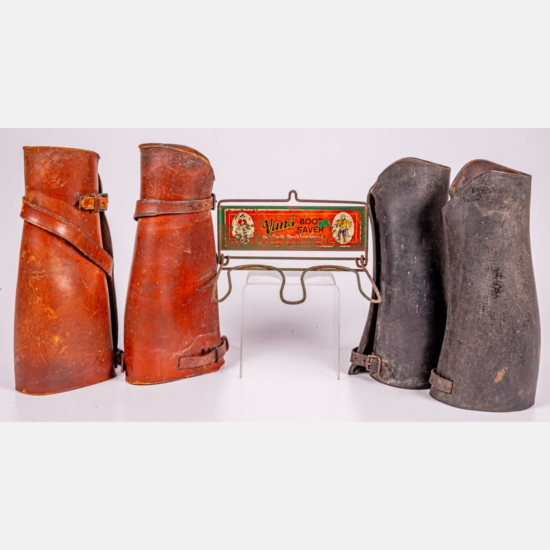 Two Pairs Of Motorcycle Leather Leg Guards (1 of 5)