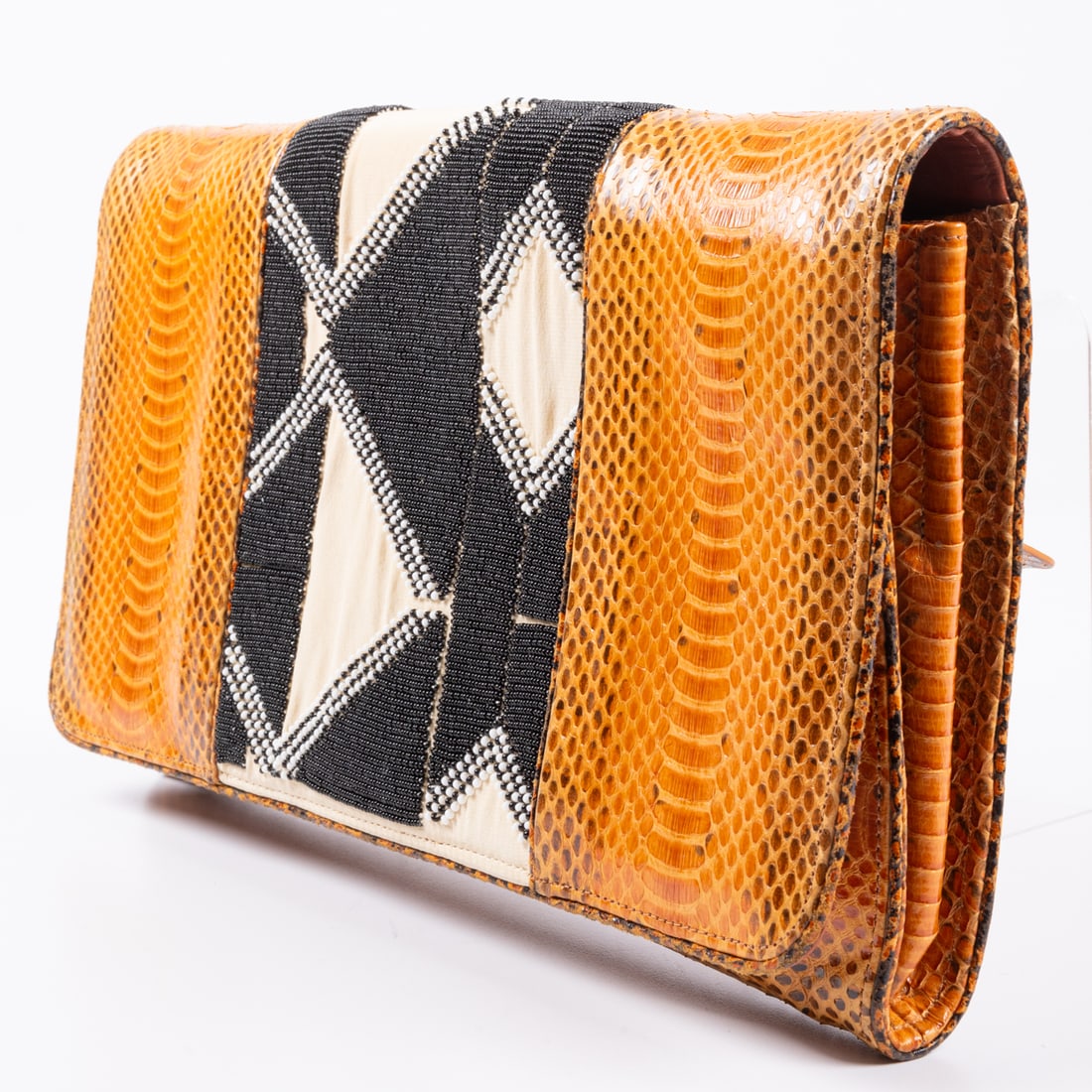 Dries Van Noten Leather Beaded Clutch (1 of 8)