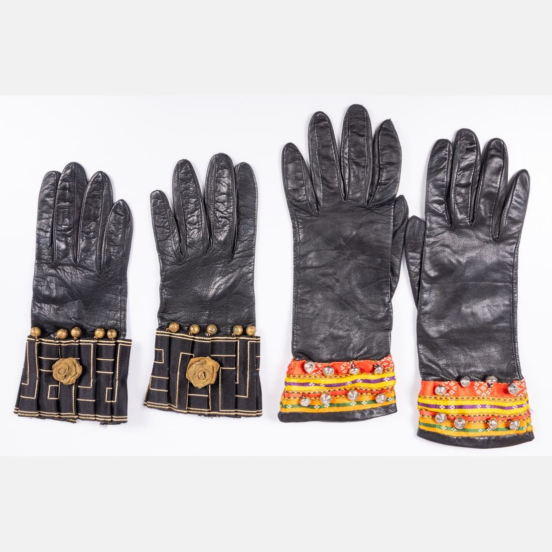 Two Pairs Of Black Leather Gloves (1 of 4)