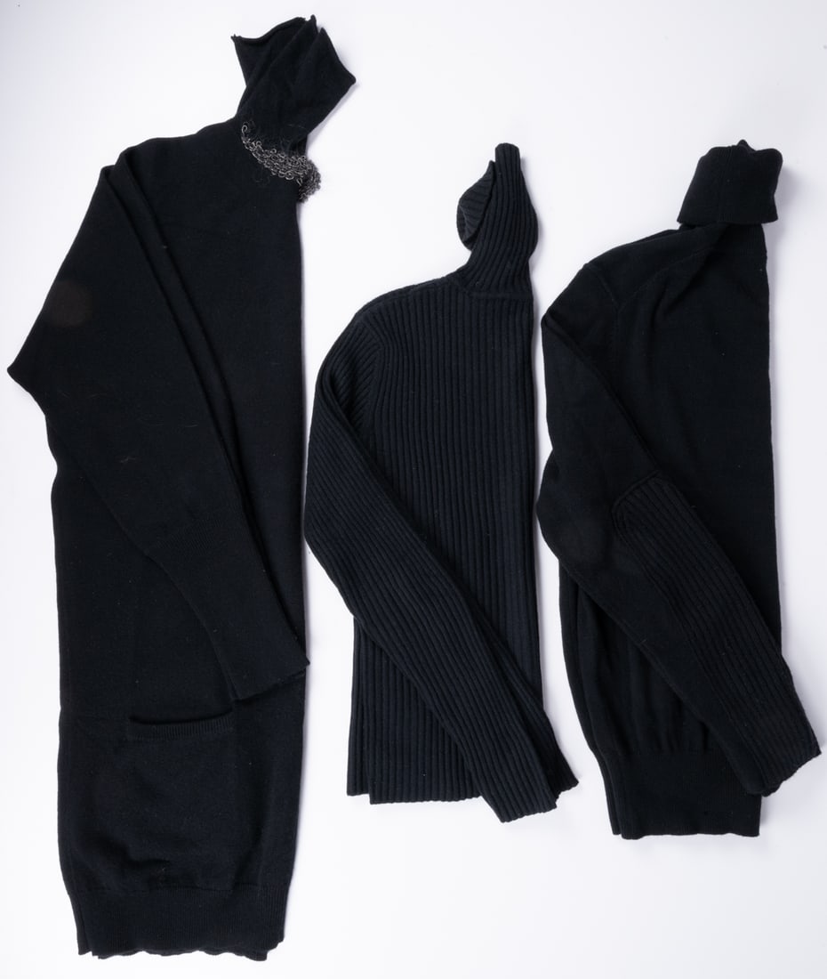 Three Black Cashmere Sweaters (1 of 5)
