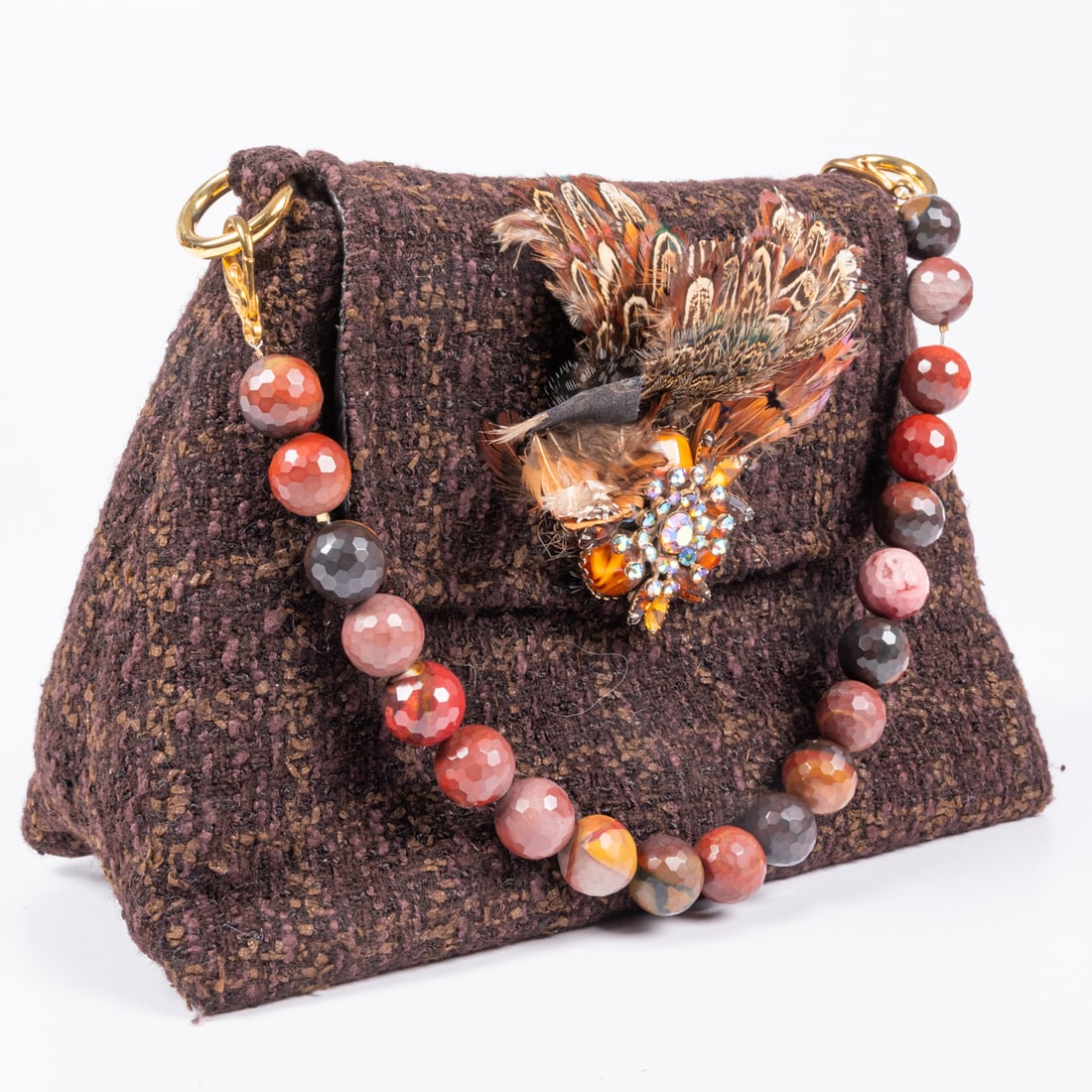 Nina Perrera Tweed And Feather Handbag (1 of 6)