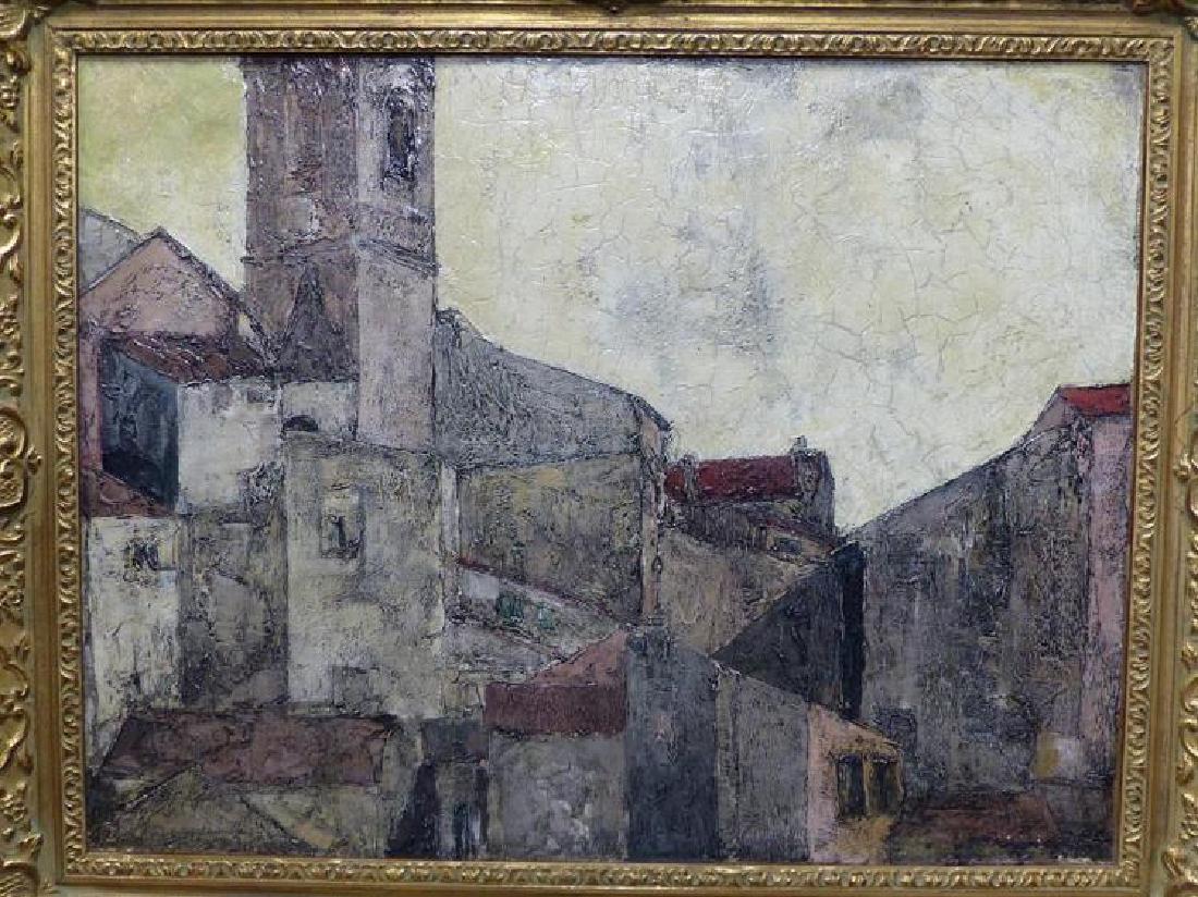 GRIGORY GLUCKMANN (VITEBSK 1898 - 1973) Le village: GRIGORY GLUCKMANN (VITEBSK 1898 - 1973) Le village Peint en 1927 Huile sur toile 50 x 65 cm. Signé et daté en bas à droite « Grigory Gluckmann 1927 » Ancienne étiquette de la galerie Ernest de F