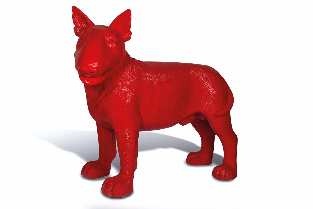 WILLIAM SWEETLOVE (BEL/1949) Cloned Red English: WILLIAM SWEETLOVE (BEL/1949) Cloned Red English Terrier, 2007 Sculpture en résine 160 x 200 x 100 cm. Signée