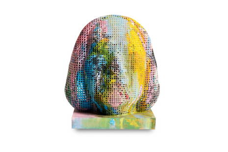 Shozo SHIMAMOTO (JPN/1928-2013) Magi, 2008 Sculpture en: Shozo SHIMAMOTO (JPN/1928-2013) Magi, 2008 Sculpture en résine peinte à l’acrylique 28 x 22 x 25 cm Signée et numérotée sur 6 exemplaires sous le socle Resin sculpture painted in acrylic 11 x 8