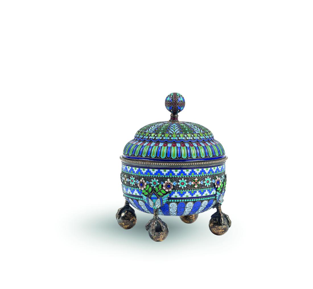 BOITE A CAVIAR En argent et vermeil à dé (1 of 4)