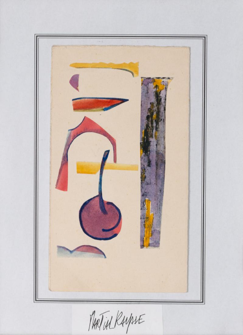 Martial RAYSSE (FRA/1936) Gouache et collage sur papier: Martial RAYSSE (FRA/1936) Gouache et collage sur papier 18 x 16 cm Inscrit «Meilleurs voeux» et signé au dos Provenance : - Galerie Matarasso, Nice - Galerie Ferrero, Nice Certificat de Mme Brigitt