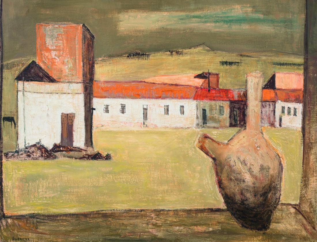 RAYMOND GUERRIER (1920-2002) Cour de ferme signe?: RAYMOND GUERRIER (1920-2002) Cour de ferme signe? “Guerrier” (en bas a? gauche) huile sur toile 89 x 116 cm. signed lower left; oil on canvas; 35 x 45.5/8 in. P ROV E NA NC E Collection prive?e, M