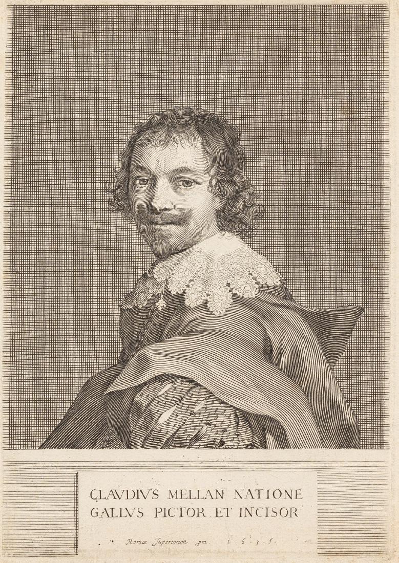 Claude Mellan (1598-1688). Autoportrait. 1635. Burin.: Claude Mellan (1598-1688). Autoportrait. 1635. Burin. 154 x 220. Préaud 127. Belle épreuve du 1er état (sur 2), avant réduction du cuivre pour parution dans L’Europe illustre