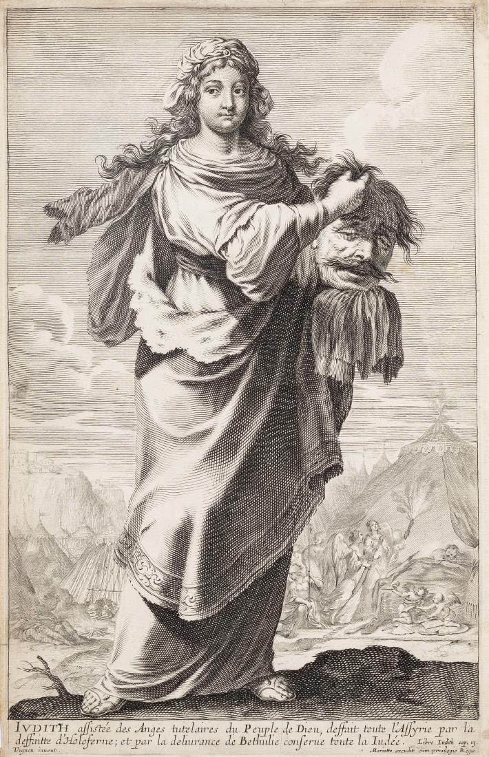 Claude Vignon (1590-1673) (d’après): Claude Vignon (1590-1673) (d’après) Judith ; Lucrèce. Burin. 215 x 343. Très belles épreuves. Légères traces de plis. Étiquette d’inventaire adh