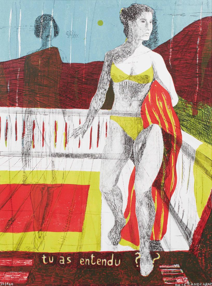 Marc DESGRANDCHAMPS (FRA/1961) L’orage Sé: Marc DESGRANDCHAMPS (FRA/1961) L’orage Sérigraphie couleur 65 x 50 cm Signée en bas à droite et numérotée sur 100 ex. Éditions Michael Woolworth