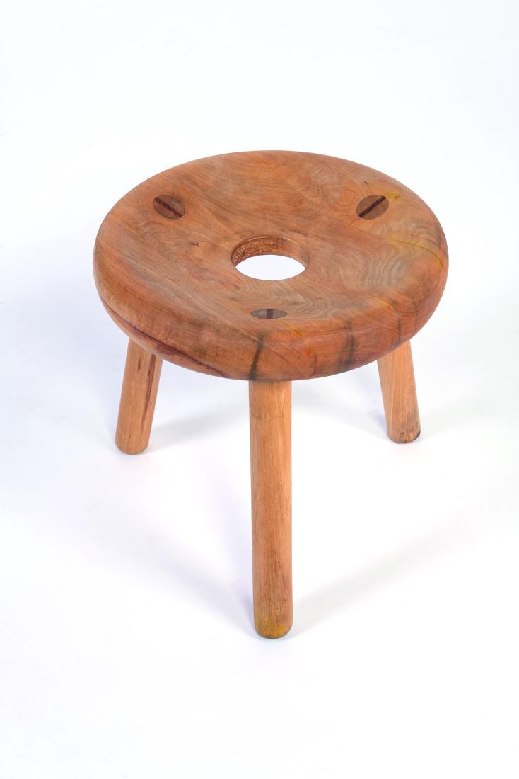 BERTEL GARDBERG (1916-2007): Tabouret Oak stool by Bertel Gardberg Date de création : vers 1950 Chêne H 38 D 35 cm