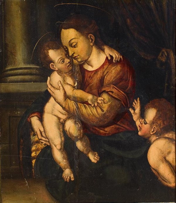 Ecole française du XIXème siècle Vierge à l'enfan