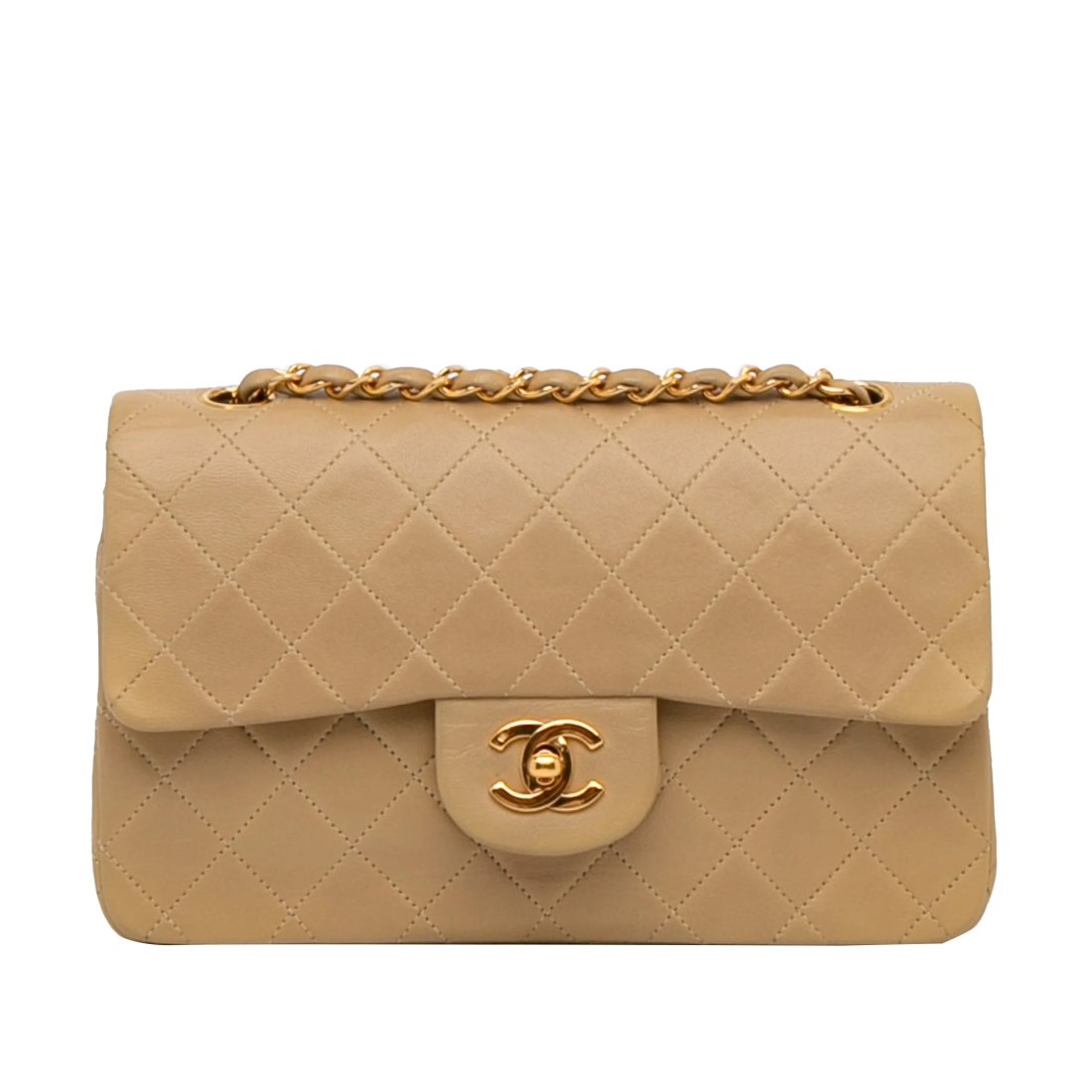CHANEL Classic Double Flap: Lambskin Leather. Size 22.5 x 14 x 6 cm