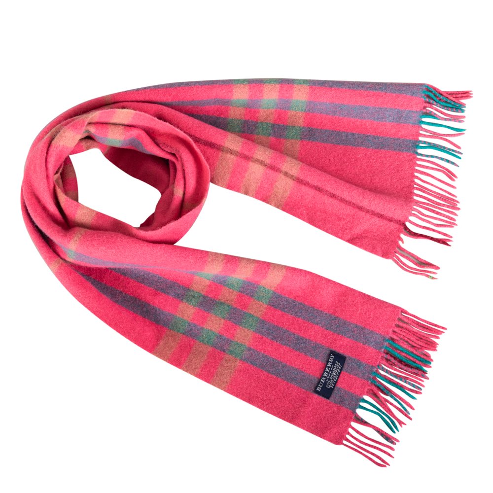 BURBERRY Pink Cashmere Scarf: 100% Cashmere. Size 158 x 30 cm